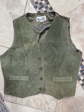 Olive Suede Women's Vest